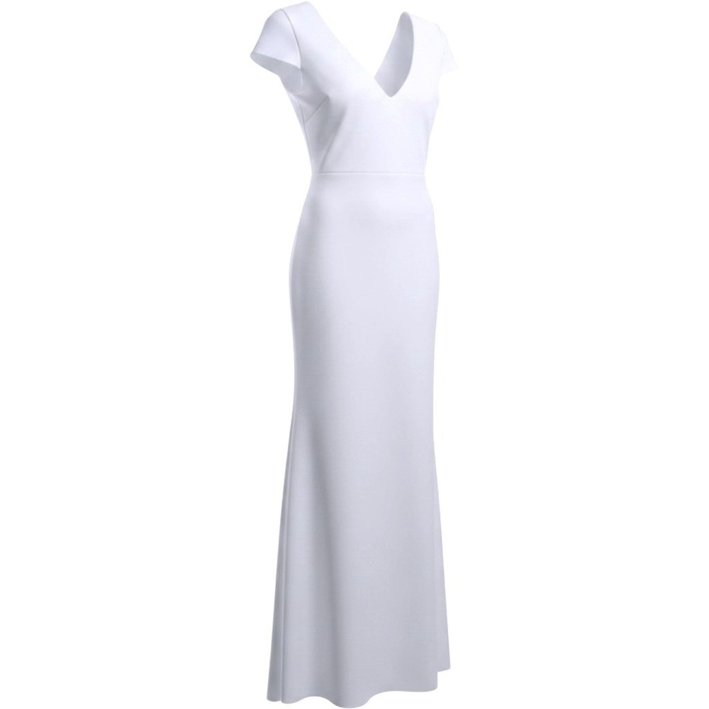 Lulus Always With Elegance White Cap Sleeve Mermaid Maxi Dress Small ~ ID E75846